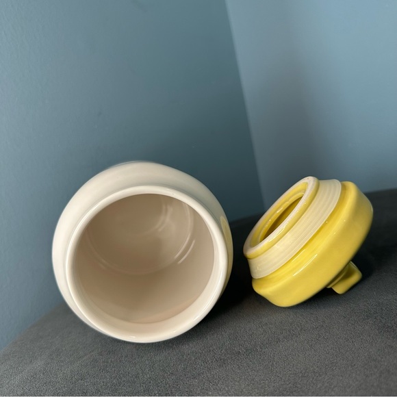 Rae Dunn by Magenta Tweet Heart Yellow & White Top Ceramic Jar Container - Picture 8 of 11